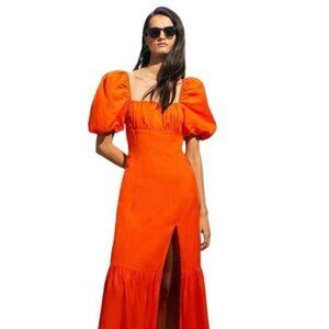 NWOT Banana Republic Bright Orange Midi Dress